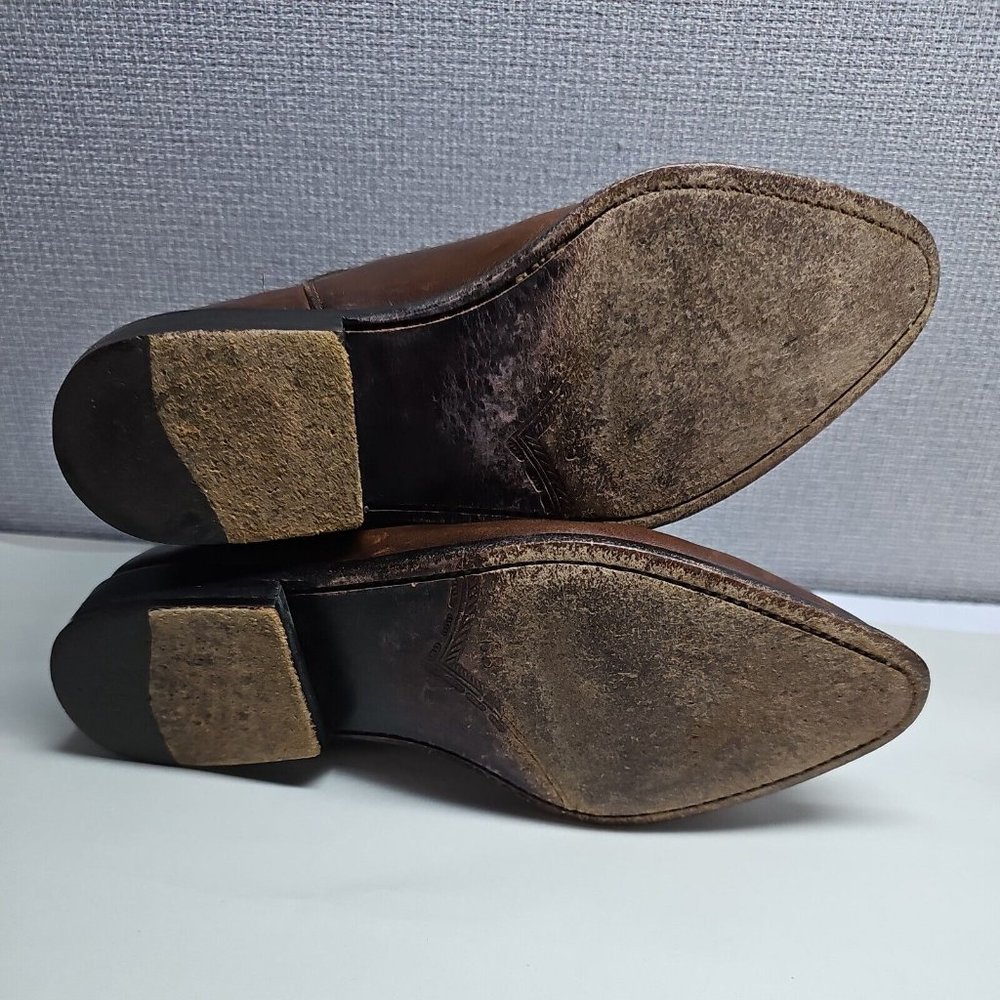 COLE HAAN Brown Leather Chelsea Charro Ankle Boot Pull-on 6B #4126 - Picture 7 of 7
